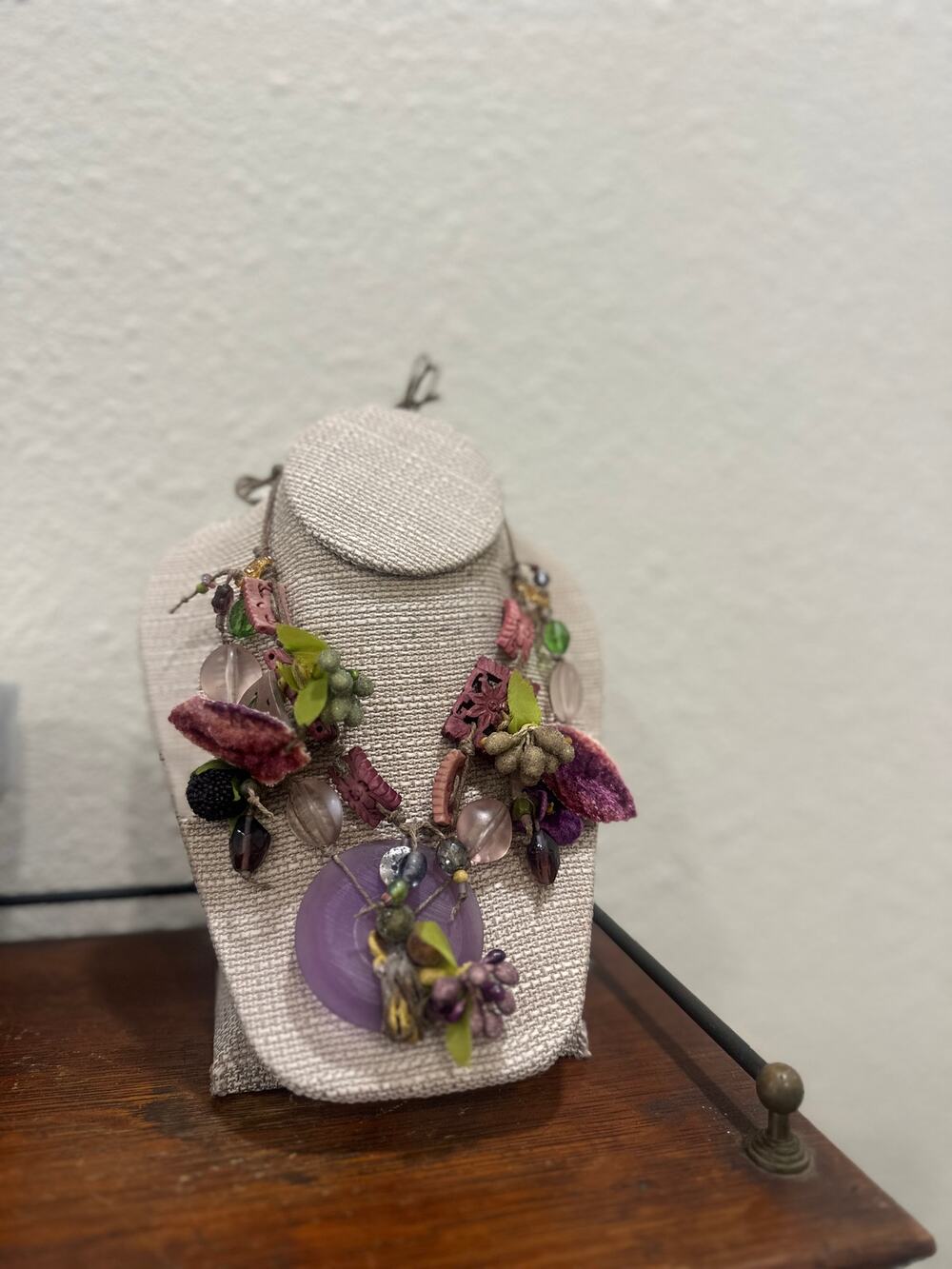 Teresa Goodall Handmade Women’s Statement Necklace Purple Mixed Media Chunky